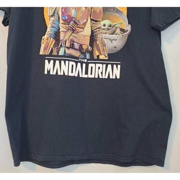 Star Wars Fifth Sun Graphic T Shirt The Mandalorian Baby Yoda Black Mens L - Picture 6 of 8